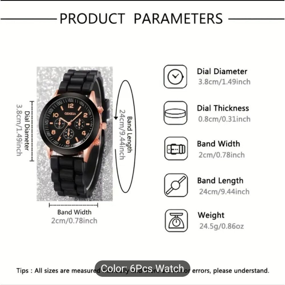 Casual three-eyed Roman scale dial quarts watch set Of 4 - Picture 5 of 5